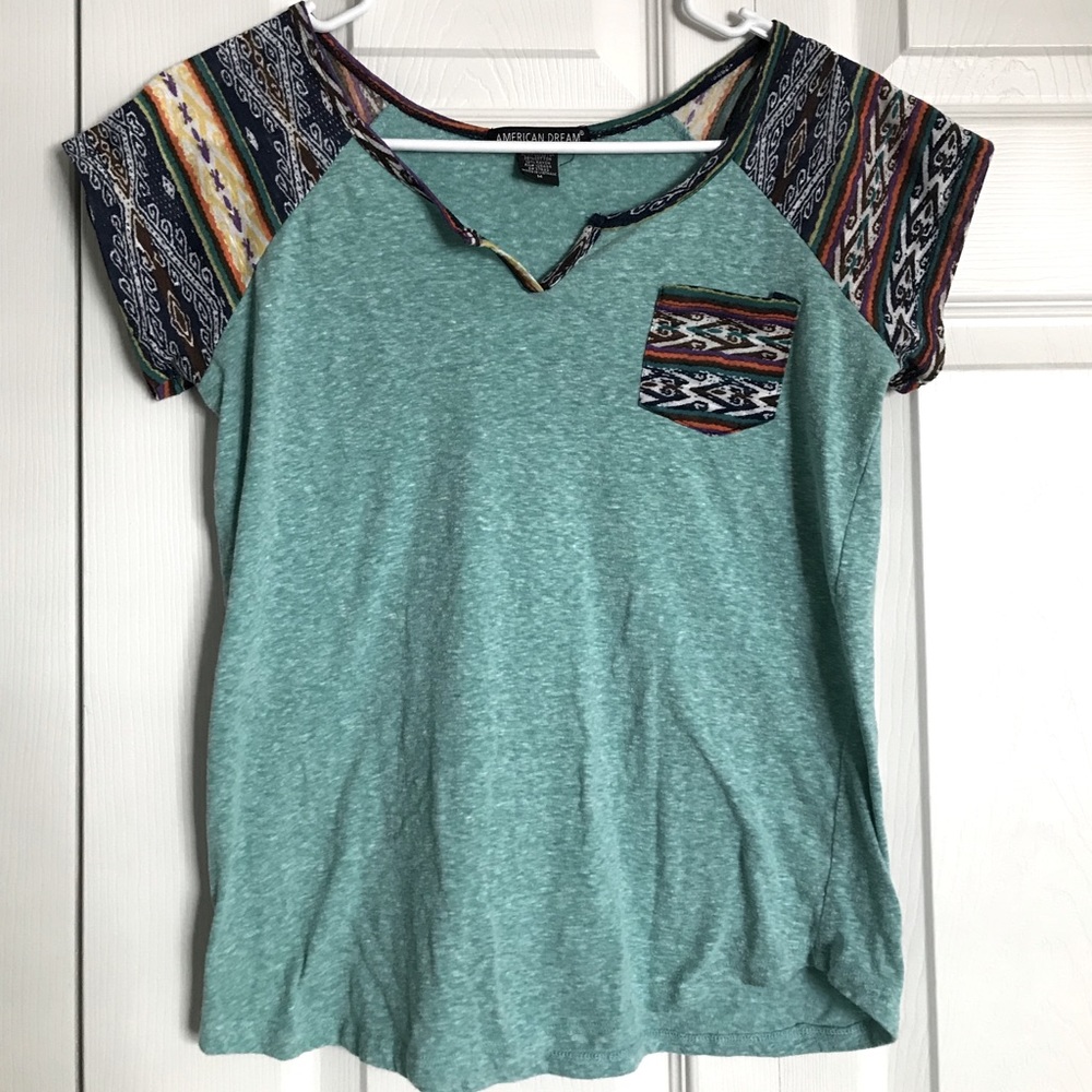 Teal Patterned Tee